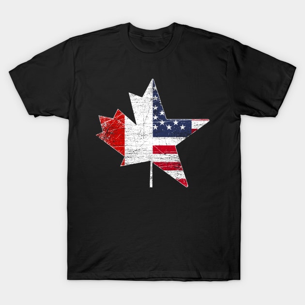 Maple Leaf Canadian USA Flag T-Shirt by ShirtsShirtsndmoreShirts